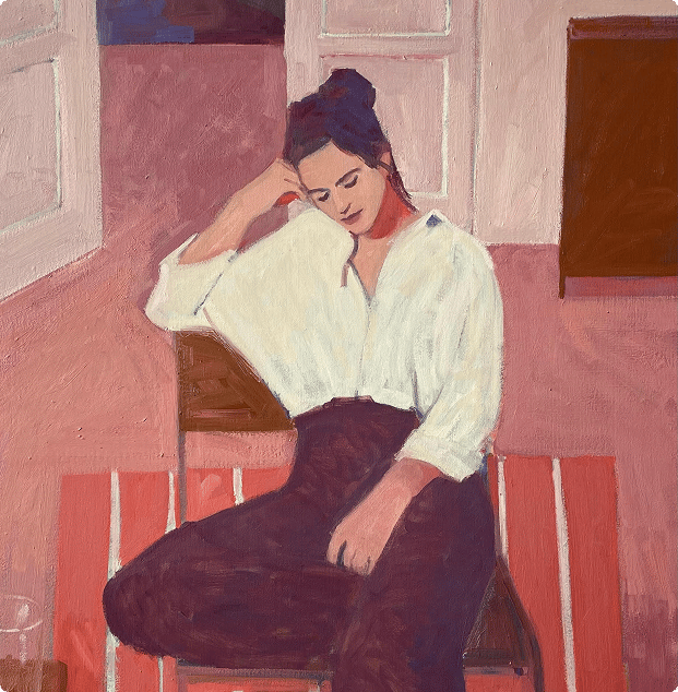 Patient sitting on chair